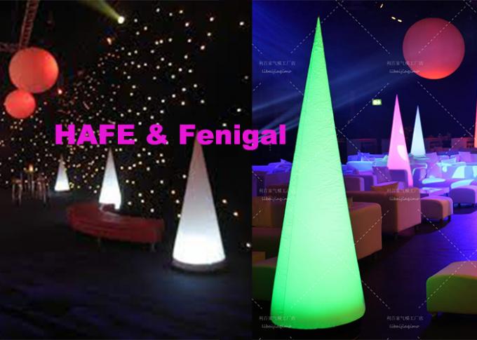 2.5m 3m Aero Cone Inflatable Lighting Decoration With LED100W For Social 1