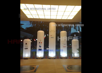Inflatable Cylinder-Shaped Lighting Decoration with 324W RGB Color Options on an 80cm Base - Aero Series